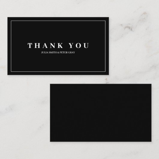 Eenvoudige en elegante zwarte & witte kaart - Hart (Voorkant / Achterkant)