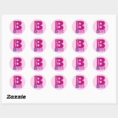 Eenvoudige en fijne, roze Stickers voor een ronde  (Vel)