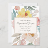Eenvoudige en Floral Wedding Save The Date (Voorkant)