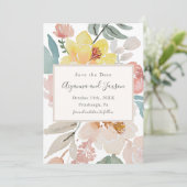 Eenvoudige en Floral Wedding Save The Date (Staand voorkant)