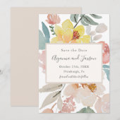 Eenvoudige en Floral Wedding Save The Date (Voorkant / Achterkant)