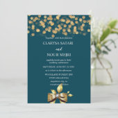 Eenvoudige en frisse kleurrijke gouden en blauwe s kaart (Staand voorkant)