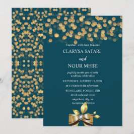 Eenvoudige en frisse kleurrijke gouden en blauwe s kaart