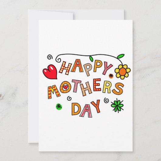 Eenvoudige en goede moederdag kaart (Voorkant)