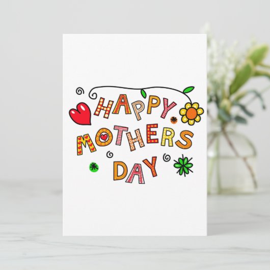 Eenvoudige en goede moederdag kaart (Staand voorkant)