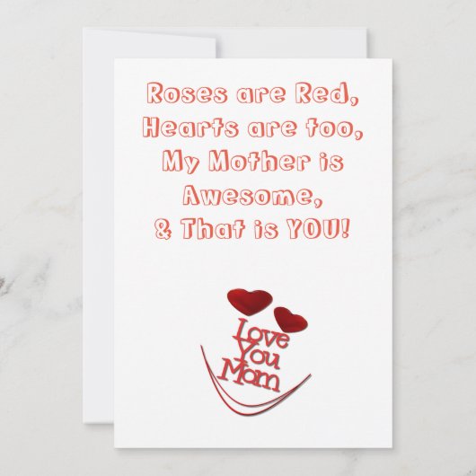 Eenvoudige en goede moederdag kaart (Achterkant)