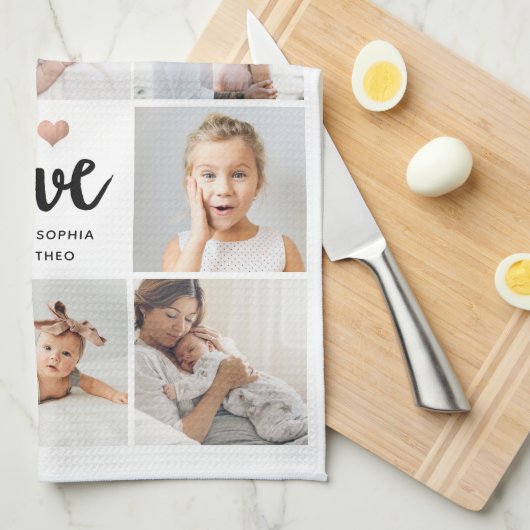 Eenvoudige en grafische fotocollage | Liefde met h Theedoek (Quarter Fold)