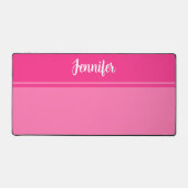 Eenvoudige en  Hot Pink Gestreepte Aangepaste Naam Bureaumat (Voorkant)