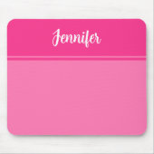 Eenvoudige en Hot Pink Gestreepte Aangepaste Naam Muismat (Voorkant)