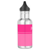 Eenvoudige en Hot Pink Gestreepte Aangepaste Naam Waterfles (Links)