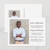 Eenvoudige en klassieke afstudeerfeestfoto briefkaart (Voorkant / Achterkant)
