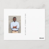 Eenvoudige en klassieke afstudeerfeestfoto briefkaart (Achterkant)