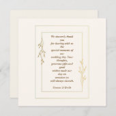 Eenvoudige en klassieke bruiloft - Hartelijk dank Bedankkaart (Voorkant / Achterkant)