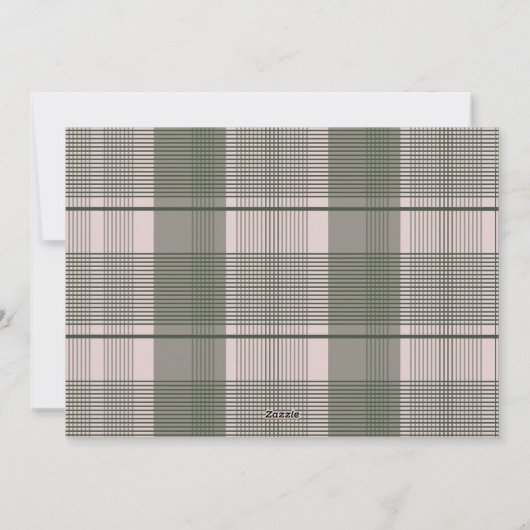 Eenvoudige en klassieke Country Plaid Kerstmis Feestdagenkaart (Achterkant)