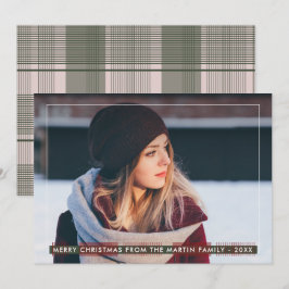 Eenvoudige en klassieke Country Plaid Kerstmis Feestdagenkaart