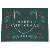 Eenvoudige en klassieke Floral Lijst Holiday Gift Groot Cadeauzakje (Voorkant)