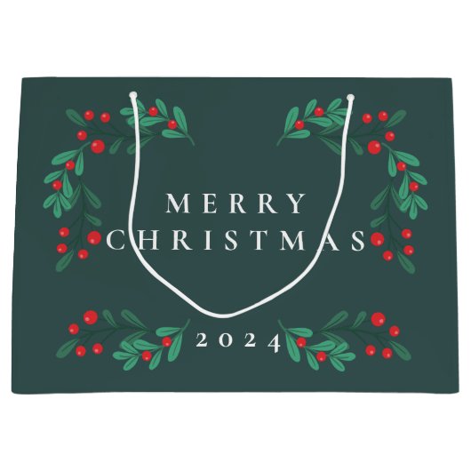 Eenvoudige en klassieke Floral Lijst Holiday Gift  Groot Cadeauzakje (Voorkant)