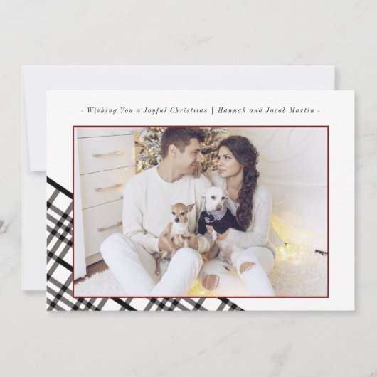 Eenvoudige en klassieke kerstfoto feestdagenkaart (Voorkant)
