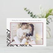 Eenvoudige en klassieke kerstfoto feestdagenkaart (Staand voorkant)