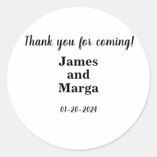 Eenvoudige en klassieke ronde sticker (Voorkant)