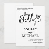 Eenvoudige en legante huwelijksuitnodiging kaart (Voorkant / Achterkant)
