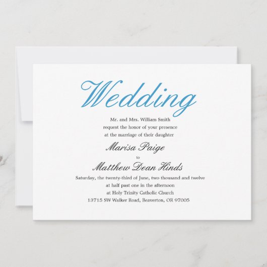 Eenvoudige en legante huwelijksuitnodiging kaart (Voorkant)