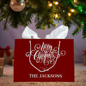 Eenvoudige en leuke gepersonaliseerde kerst groot cadeauzakje