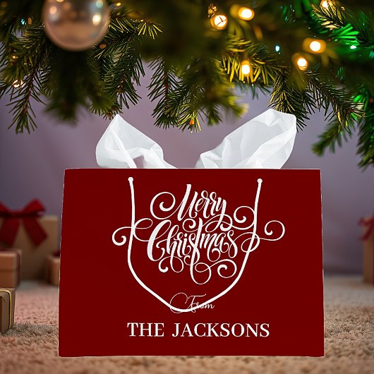 Eenvoudige en leuke gepersonaliseerde kerst groot cadeauzakje