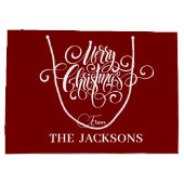 Eenvoudige en leuke gepersonaliseerde kerst groot cadeauzakje (Achterkant)