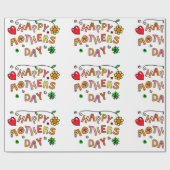 Eenvoudige en leuke Happy Moederdag Cadeaupapier (Vlak)