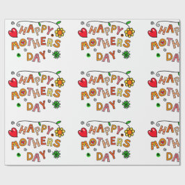 Eenvoudige en leuke Happy Moederdag Cadeaupapier