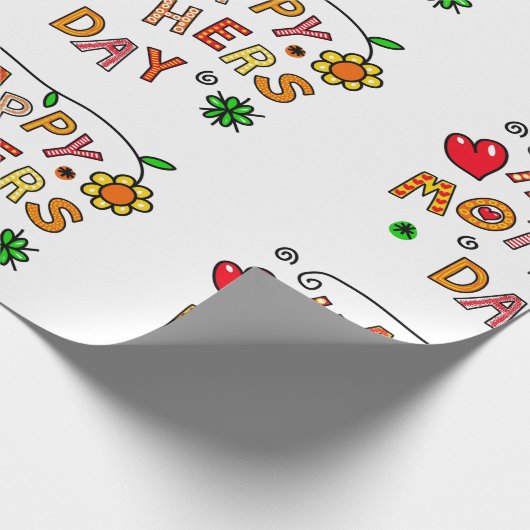 Eenvoudige en leuke Happy Moederdag Cadeaupapier (Hoek)