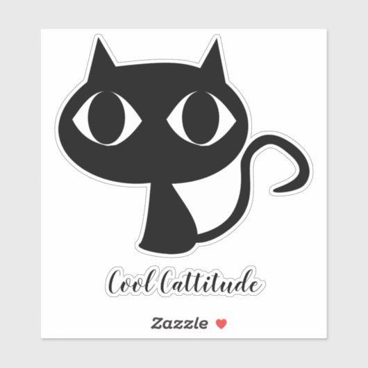 Eenvoudige en leuke zwarte-kattenotebookstickers sticker (Vel)