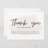 Eenvoudige en minimale bedankt-kaart briefkaart (Voorkant / Achterkant)