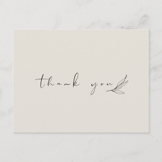 Eenvoudige en minimale bedankt-kaart briefkaart (Voorkant)