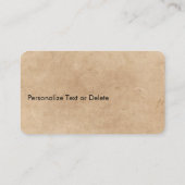 Eenvoudige en minimale  beige zwarte Logo Visitekaartje (Achterkant)