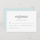 Eenvoudige en minimale Blue Wedding RSVP-respons RSVP Kaartje (Voorkant / Achterkant)
