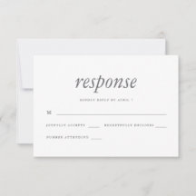Eenvoudige en minimale Blue Wedding RSVP-respons