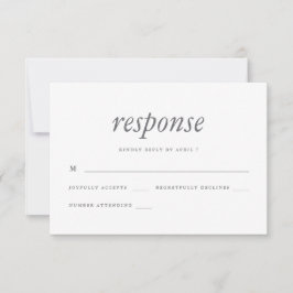 Eenvoudige en minimale Blue Wedding RSVP-respons RSVP Kaartje
