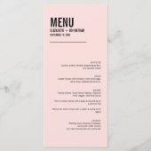 Eenvoudige en minimale roze Typografie-Kaart van h Menu (Voorkant)