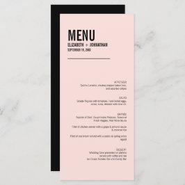 Eenvoudige en minimale roze Typografie-Kaart van h Menu