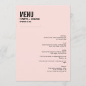 Eenvoudige en minimale roze Typografie-Kaart van h Menu (Voorkant)