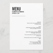 Eenvoudige en minimale Typografie-bruiloft-menukaa Menu (Voorkant)