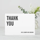 Eenvoudige en minimale Typografie Weddenschap Hart Bedankkaart (Staand voorkant)