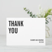 Eenvoudige en minimale Typografie Weddenschap Hart Bedankkaart (Staand voorkant)