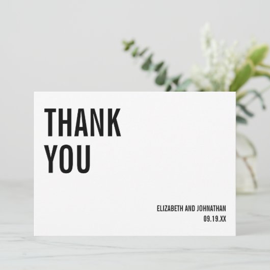 Eenvoudige en minimale Typografie Weddenschap Hart Bedankkaart (Staand voorkant)