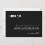 Eenvoudige en minimale Typografie Weddenschap Hart Bedankkaart (Achterkant)