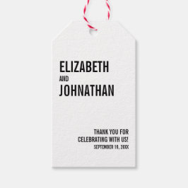 Eenvoudige en minimale Typografie Weddenschap Hart Cadeaulabel