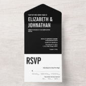 Eenvoudige en minimale Typografie Wedding All In One Uitnodiging (Binnen)