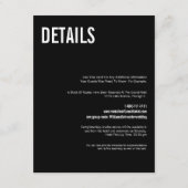 Eenvoudige en minimale Typografie Wedding Details  Informatiekaartje (Voorkant)